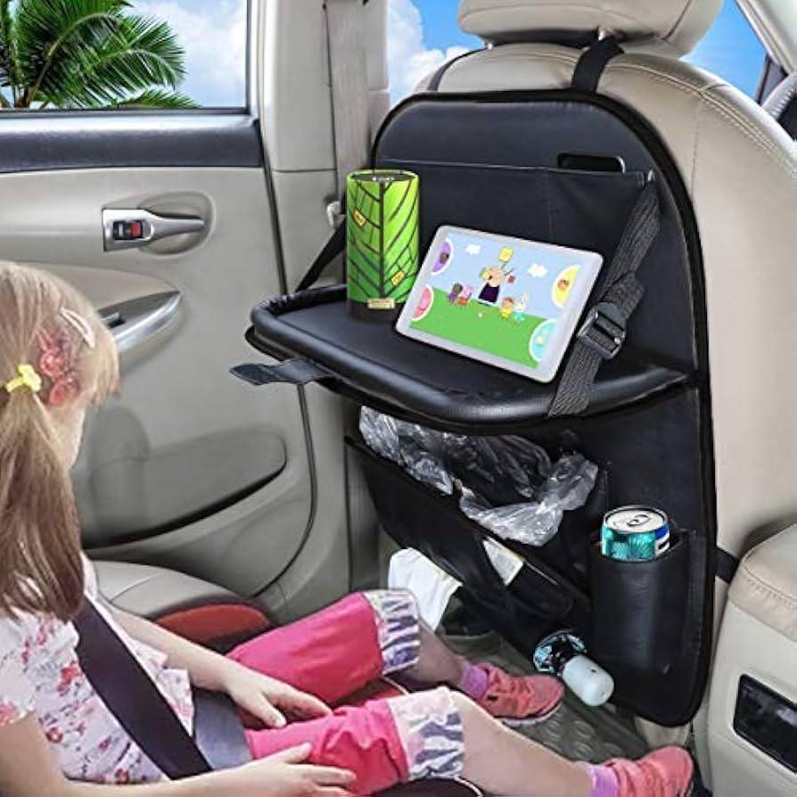 CAR SEATBACK ORGANIZER WITH FOLDABLE TABLE TRAY - FinoSphere