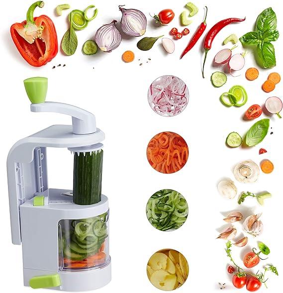 4-IN-1 Vegetable Spiralizer & Noodle Maker with Suction Cup Vegetable Cutter Slicer - FinoSphere